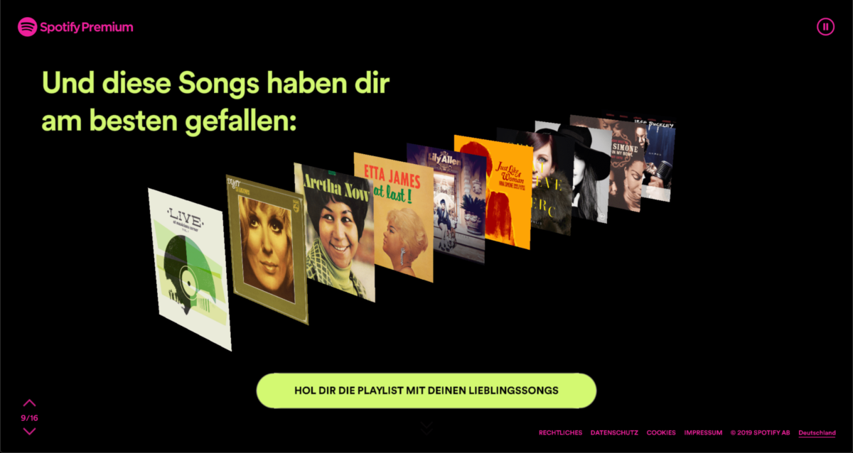 Lieblingssongs 2019 laut Spotify